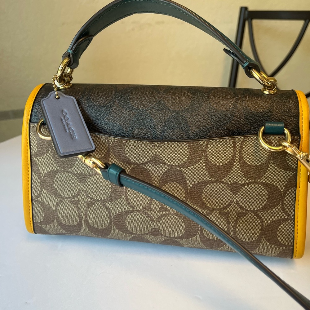 Coach Signature Colorblock Small Top Handle Bag in Multicolor. - Picture 8 of 14